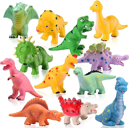 Photo 1 of Dinosaur Baby Bath Toys for Toddler 1-3 Bathtub Toys 12pack Mold Free No Holes Soft Pool Toys for Baby Kids Birthday Gifts Pool Party