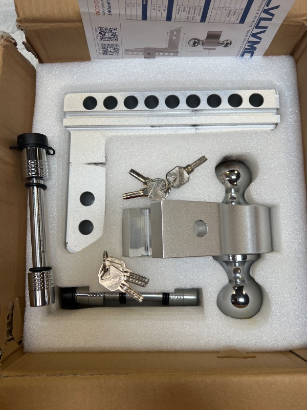 Photo 1 of 
FridayParts Aluminum 6"Drop Adjustable Trailer Tow Towing Hitch, 2" & 2 5/16" Dual Balls Up to 6,000lbs W/Forged Aluminum Shank with Double...