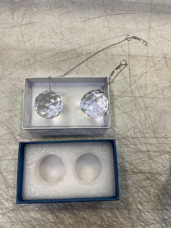 Photo 2 of 40mm Crystal Ball Prism Ball Suncatcher for Window Rainbow Maker Crystal Glass Ball Pendant for Hanging Clear Pack of 2