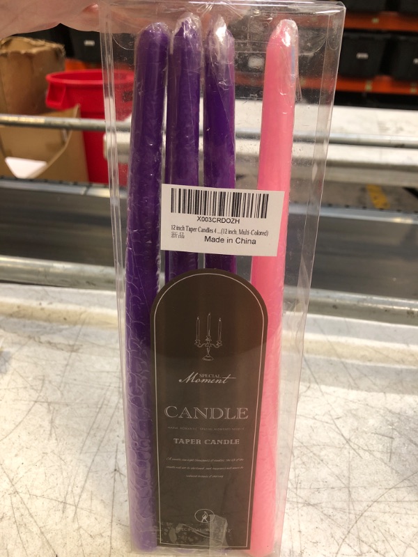 Photo 2 of 12 inch 4 Pack Christmas Advent Taper Candle 3 Purple &1 Pink- Unscented Dripless and Smokeless Home Décor - Dinner, Party, Wedding, Halloween, Churches (12 inch, Multi-Colored)