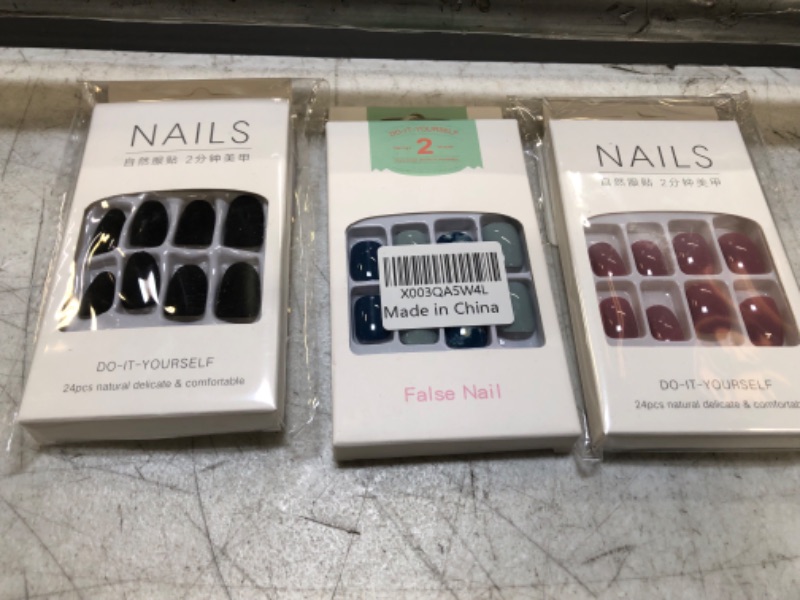 Photo 1 of 3 Pack Color Fake Nails--