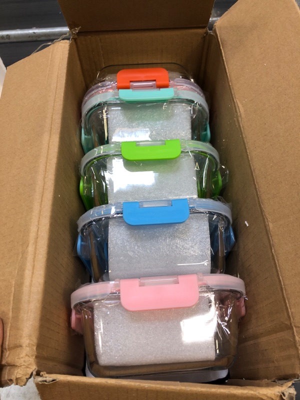 Photo 2 of [10-Pack] Glass Food Storage Containers (A Set of Five Colors), Meal Prep Containers with Lids for Kitchen, Home Use - Airtight Glass Lunch Boxes