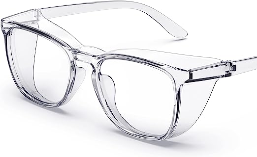 Photo 1 of  Eye Protection Glasses,Fashionable Safety Glasses With Clear No Fog Lenses,Great Safety Goggles For Men&Women(Transparent White&Clear Lens)