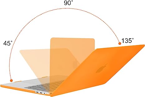 Photo 1 of Fintie Case for MacBook Pro 13 Inch A2338(M2 M1) A2251 A2289 A2159 A1989 A1706 A1708 (2016-2022 Release) - Snap On Hard Shell Cover with 2 Keyboard Skin Covers, 1 Screen Protector, Crystal Orange