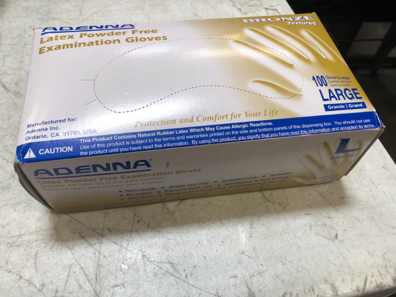Photo 2 of Adenna Bronze 5 mil Latex Powder Free Exam Gloves (White