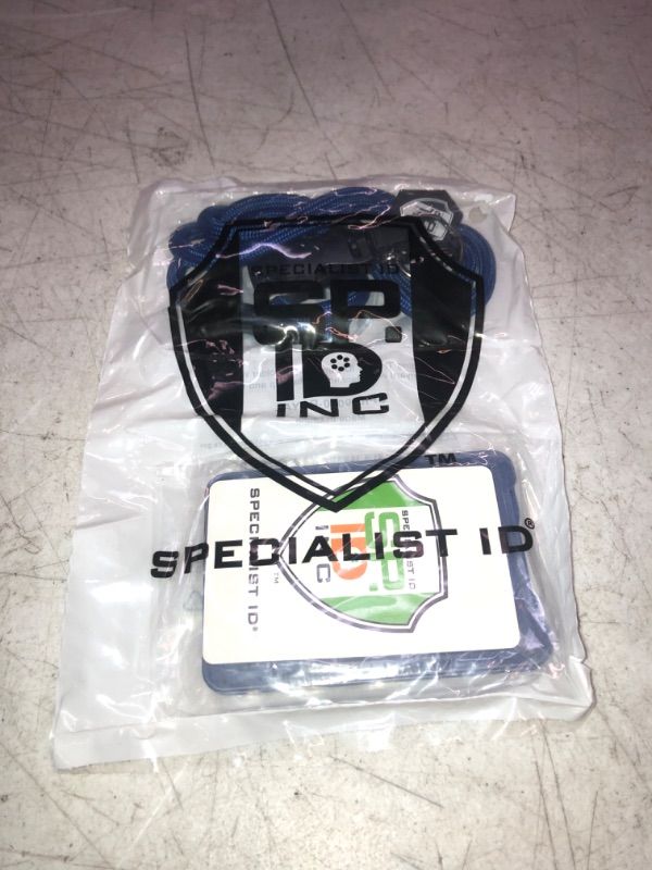 Photo 1 of Specialist ID Vertical Top Load Three Card Badge Holder - Hard Plastic with Heavy Duty Breakaway Lanyard w Quick Release Metal Clip & Key Ring (One Holder / 3 Cards Inside) (Royal Blue)