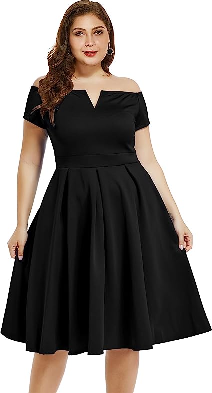 Photo 1 of Size XL - LALAGEN Women's Plus Size Vintage 1950s Party Cocktail Wedding Swing Midi Dress
 
