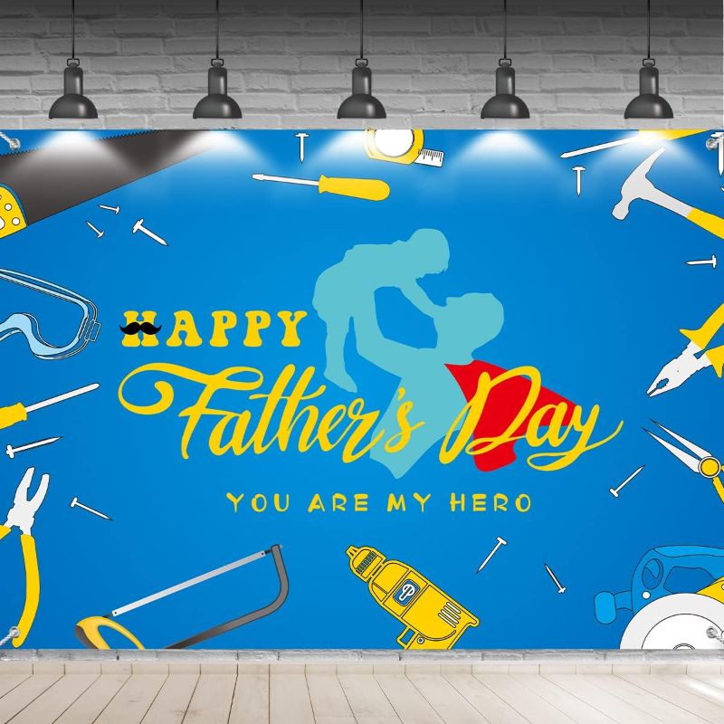 Photo 1 of 2 Pack Happy Fathers Day Banner 7x5FT Large Fathers Day Decorations for Party Happy Father’s Day Banner Fathers Day Decorations for Home
