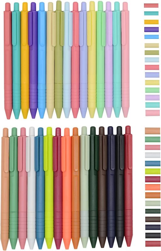 Photo 1 of YYaaloa 30pcs Cute Pens Journal Planner Retractable Pens 30 Candy Color Gel Ink Pen Set 0.5 Fine Point Gel Ink Pens For Journaling, Drawing, Craft Doodling, and Notetaking (30 Assorted colors)

