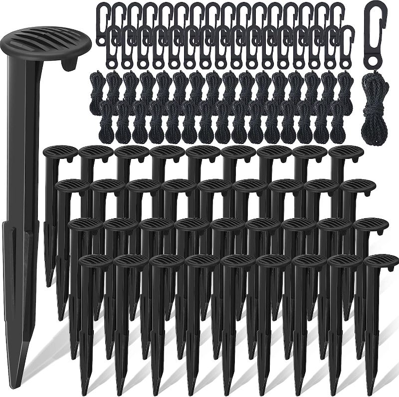 Photo 1 of 36 Sets Inflatable Stakes Replacement Plastic Tent Stakes Heavy Duty Blow up Stakes and String Ground Sand Beach Pegs Outdoor Canopy Spikes for Yard Camping Lawn Garden Decorations, 5.5 Inch
