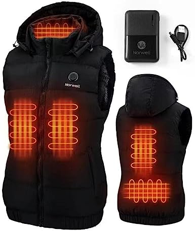 Photo 1 of SIze XL - Norwell Women's Lightweight Heated Vest with Removable Hood (Battery Pack)

