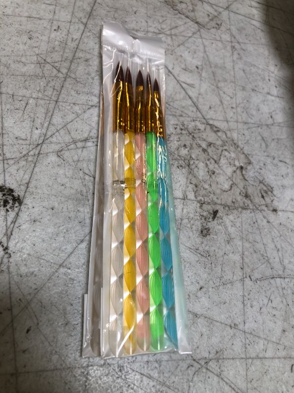 Photo 1 of 2 Pack - Ranrose Nail Tips Art Pens Set£¬5PCS Nail Gel Acrylic Nail Tips Art Brush Set for Nail Tips Art Tips Design Nail Painting Tools£¨Golden£©
