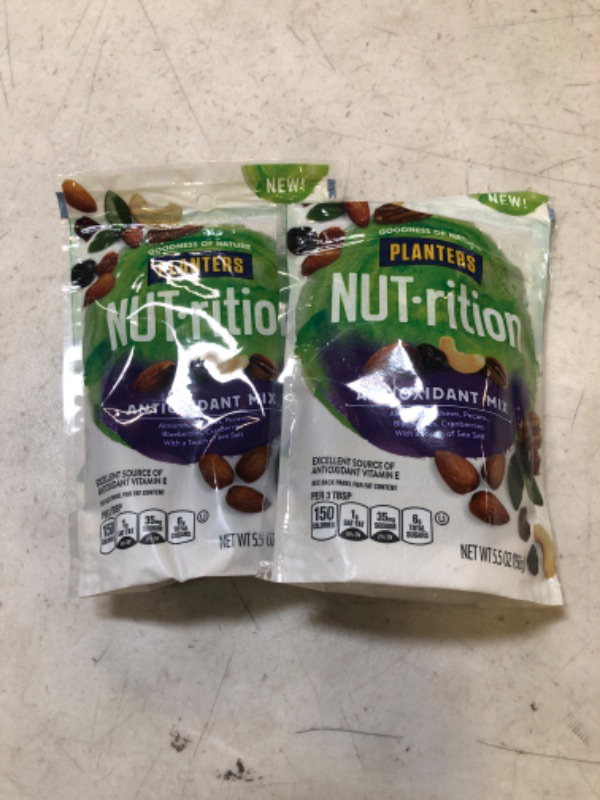Photo 1 of 2 pcs. Planters Nutrition Antioxidant Nuts, Snack Mix, 5.5 Oz