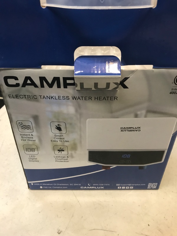 Photo 2 of Camplux Tankless Water Heater, 1.32 GPM Portable Propane Outdoor Camping Water Heater, 5L, AY132, White
