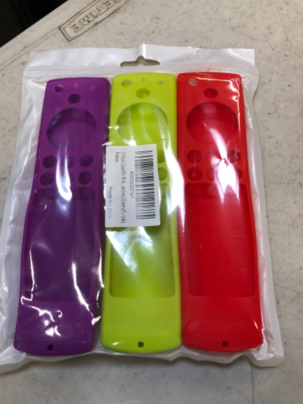 Photo 1 of 3 Pack Case for FireTV 4-Series/FireTV Omni Series/Toshiba FireTV/Insignia FireTV Alexa Voice Remote Control Non-Slip Silicone Protective Remote Cover Skin Sleeve (red,Green,Purple)