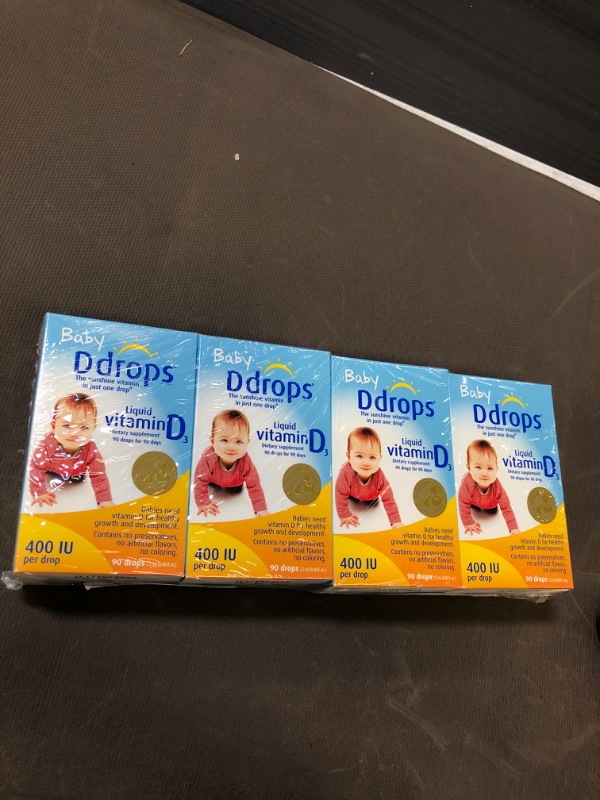 Photo 2 of Ddrops Baby 400 Iu 90 Drops 0.08 Fluid Ounce (4 Pack) Unflavored 0.08 Fl Oz (Pack of 4) 09/2024