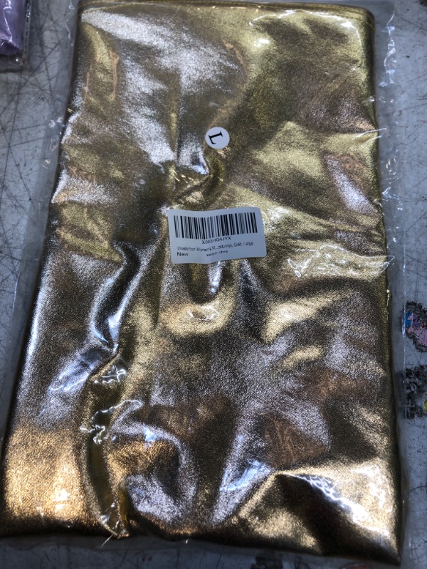 Photo 2 of GOLD NOT SILVER....SIZE LARGE ,Leather Skirt for Women Metallic Skirt High Waisted Skirt Shiny Stretchy Mini A-Line Flared Skater Skirt