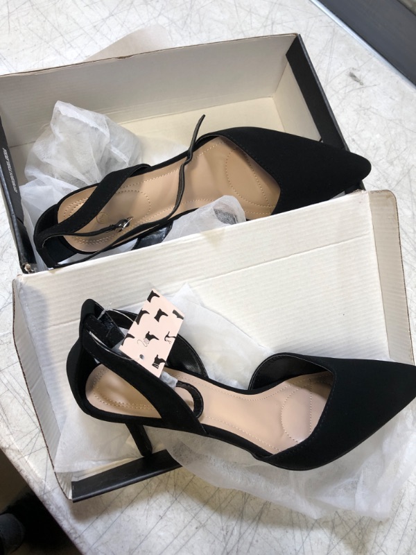 Photo 2 of mysoft Women's Pumps Shoes Pointed Toe Low Heels Stiletto Ankle Strap Closed Toe Wedding Party Dress Sandals SIZE 9.5