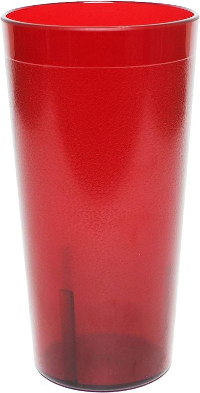 Photo 1 of  Restaurant Tumbler Beverage Cup, Stackable Cups, Break-Resistant Commmerical Plastic, Set 12 Ruby Red

