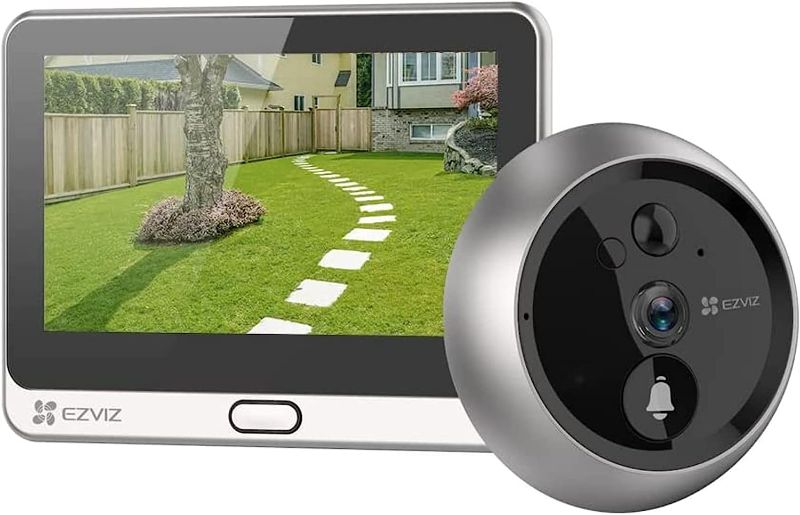 Photo 1 of EZVIZ 1080P Video Door Viewer Peephole Camera with Color Screen Display, Built in Chime, Rechargable Battery, APP Viewing, Two-Way Talk, PIR Motion Detection, Metal Housing, CP4 
