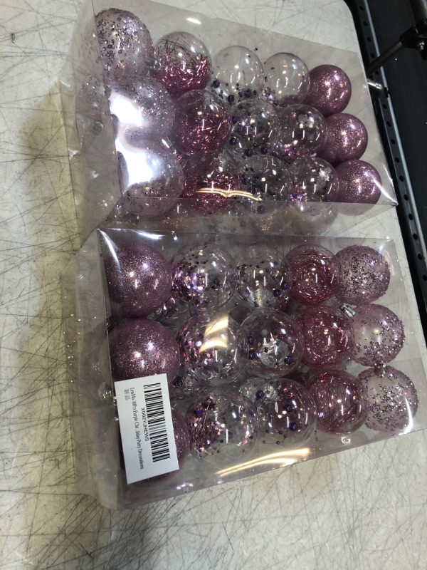 Photo 1 of 2 PACK PINK XMAS ORNAMENTS 