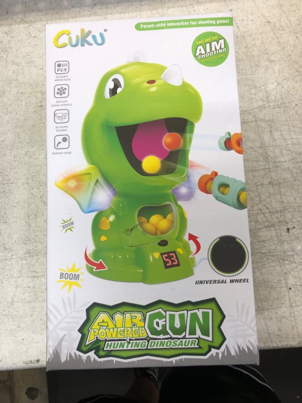 Photo 3 of Dinosaur Toys Shooting Target Toy Gun for Kids-Air Pump Shooting Game with 36 Foam Balls,Electronic Target Practice Party Toys with Score Record,Sound and LED,Gifts for 5 6 7 8 9 Years Old Boys Girls