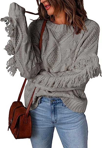 Photo 1 of Asvivid Womens V Neck Long Sleeve Ripped Distressed Pullover Knit Crop Sweater L
