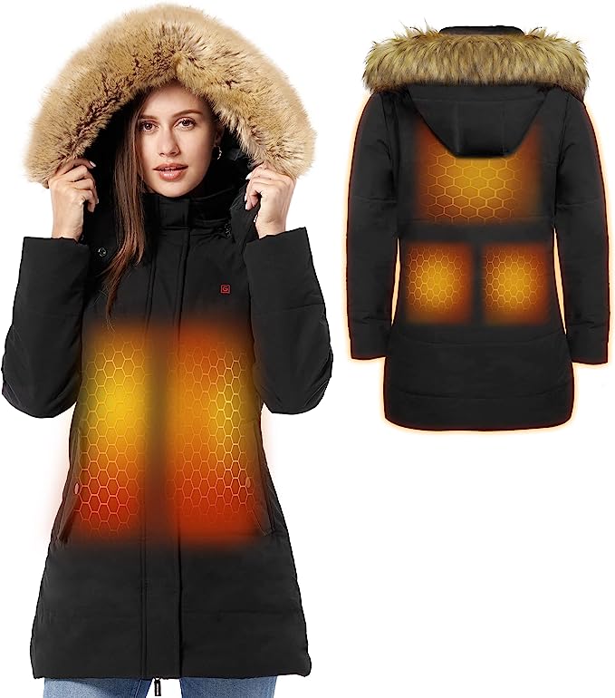 Photo 1 of Graphene Heated Jacket for Women, Lightweight Puffer Coat with Battery Pack for Outdoor 2XL

