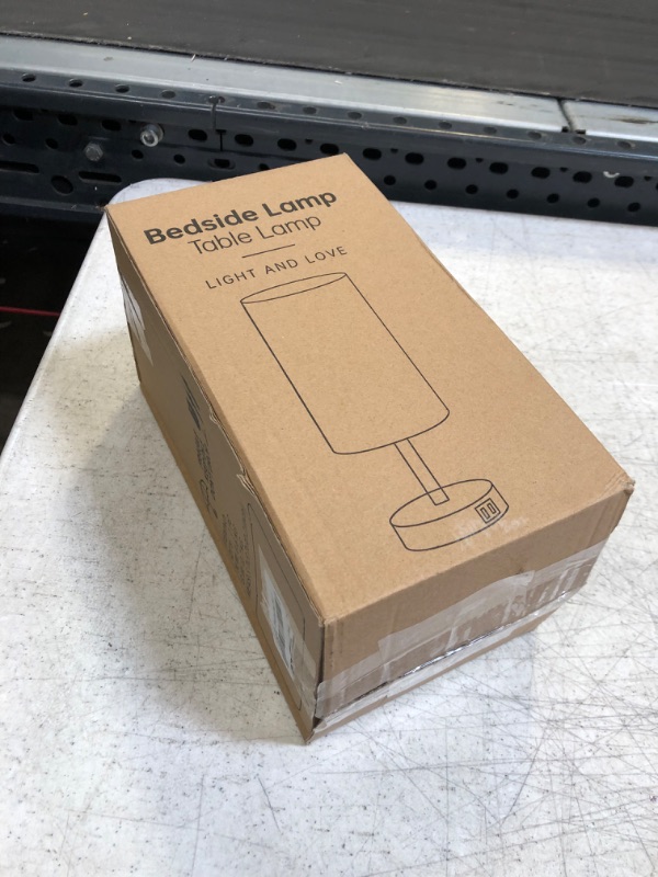 Photo 1 of YUESUO ?Upgraded? Bedside Lamp Touch Control Table Lamp with USB A+C Charging Ports & AC Outlet 3-Way Dimmable Nightstand Lamp with Linen Fabric Shade for Bedroom Living Room(E26 Light Bulb Included) Caramel Wood