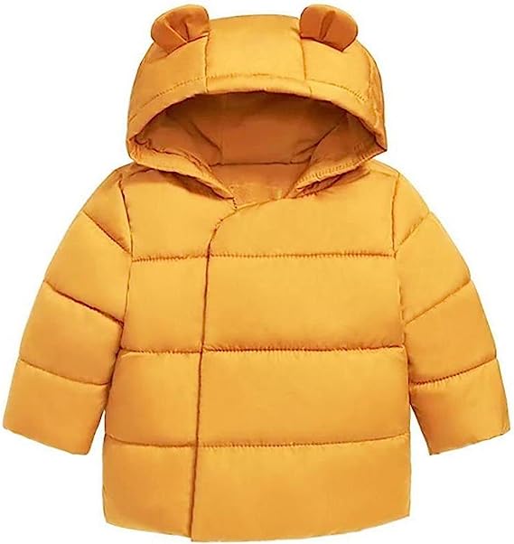 Photo 1 of Febriajuce Toddler Kids Winter Hooded Coats Cute 3D Ear Warm Cotton Windproof Snow Overwear Jackets with Pockets 9-12M
