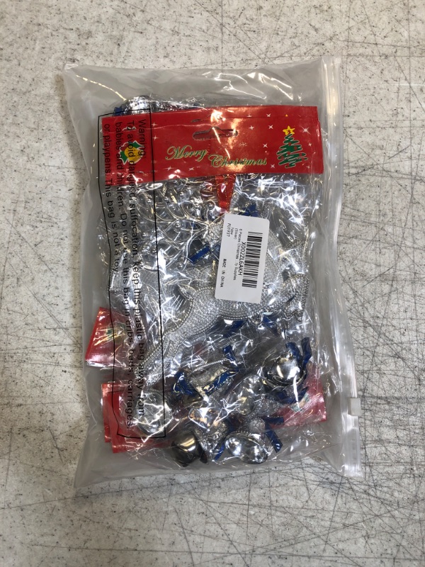 Photo 1 of 6 Pieces Christmas Bells Christmas Tree Bell Decorations Plated Bells Reindeer Ornaments Hanging Xmas Tree Decorations Pendants for Wall Mantel Window Ornaments Party Supplies (Silver)
