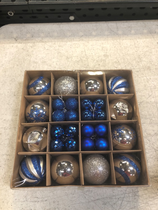 Photo 1 of 44 pcs Christmas Ball Ornaments, Blue and Silver