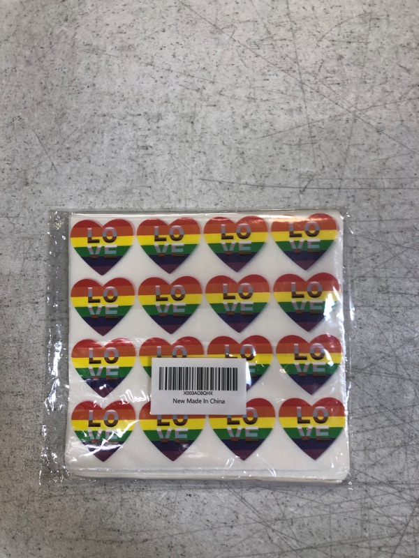 Photo 2 of 1000 Pcs LGBTQ Pride Heart Sticker Lesbian Gay Bisexual Sticker LGBT Rainbow Flag Sticker Gay Pride Car Decal LGBTQ Sticker Paper Decal Sticker for Pride Parade (Love Style)