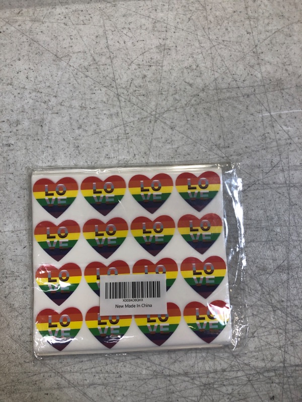 Photo 2 of 1000 Pcs LGBTQ Pride Heart Sticker Lesbian Gay Bisexual Sticker LGBT Rainbow Flag Sticker Gay Pride Car Decal LGBTQ Sticker Paper Decal Sticker for Pride Parade (Love Style)