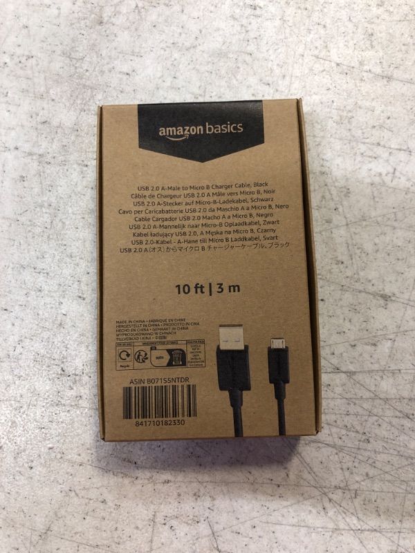 Photo 3 of Amazon Basics USB 2.0 A-Male to Micro B Cable, 10 feet, Black