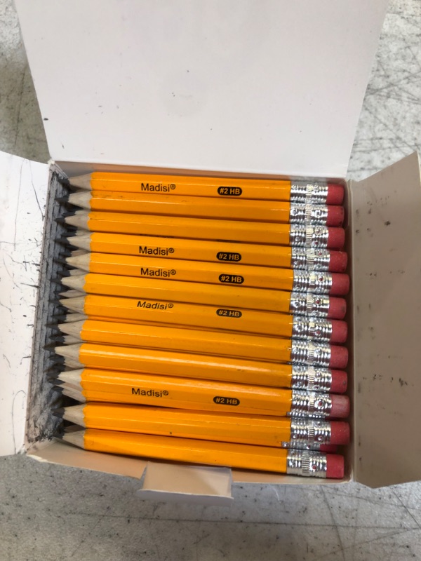 Photo 2 of Madisi Golf Pencils with Eraser, 2 HB Half Pencils, 3.5" Mini Pencils, Pre-Sharpened, 96 Count