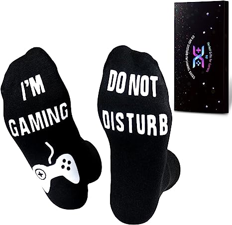 Photo 1 of Do Not Disturb Gaming Socks, Gamer Socks Funny Gifts for Teenage Boys Mens Womens Father Dad Hunband Sons Kids Game Lovers LARGE
