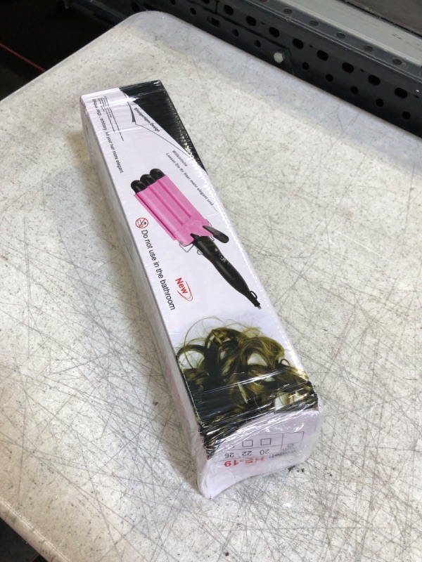 Photo 2 of 3 Barrel Curling Iron Wand Dual Voltage Hair Crimper Temperature Adjustable 25mm Hair Crimper ?1 Inch Ceramic Tourmaline Triple Barrels ?Hair Waving Styling Tools
