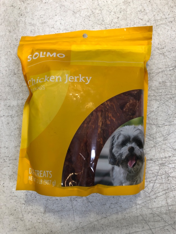 Photo 2 of Amazon Brand - Solimo Jerky Dog Treats, 2 Lb Bag (Chicken, Duck, Sweet Potato Wraps) (BB 23NOV20223)