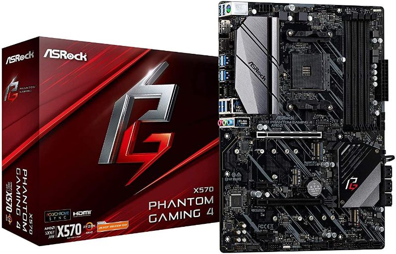 Photo 1 of ASRock X570 Phantom Gaming 4AM4/USB3.2/HDMI/RJ45 Motherboard
