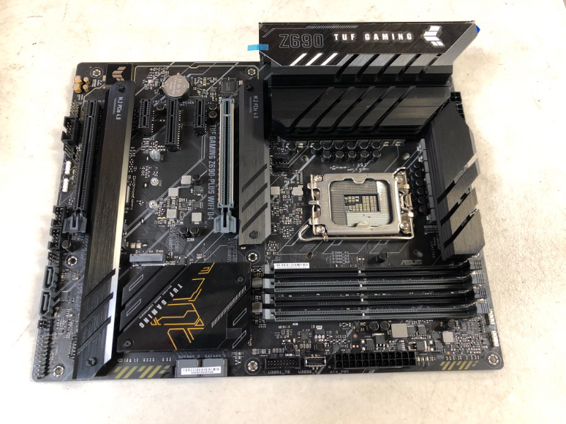 Photo 1 of ASUS TUF Gaming Z690-Plus WiFi D4 LGA1700(Intel 12th Gen) ATX gaming motherboard(PCIe 5.0, DDR4,4xM.2/NVMe SSD,14+2 power stages,WiFi 6,2.5Gb LAN,front USB 3.2 Gen 2 Type-C,Thunderbolt 4,ARGB headers)