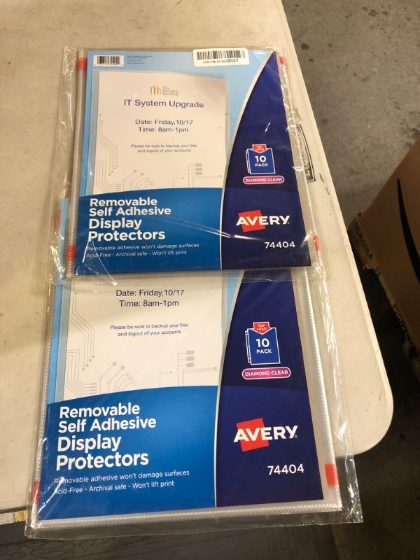 Photo 2 of Avery Display Sheet Protector PROTECTOR,DSPLY,10 COUNT,CLR PACK OF 2=20 PROTECTORS TOTAL