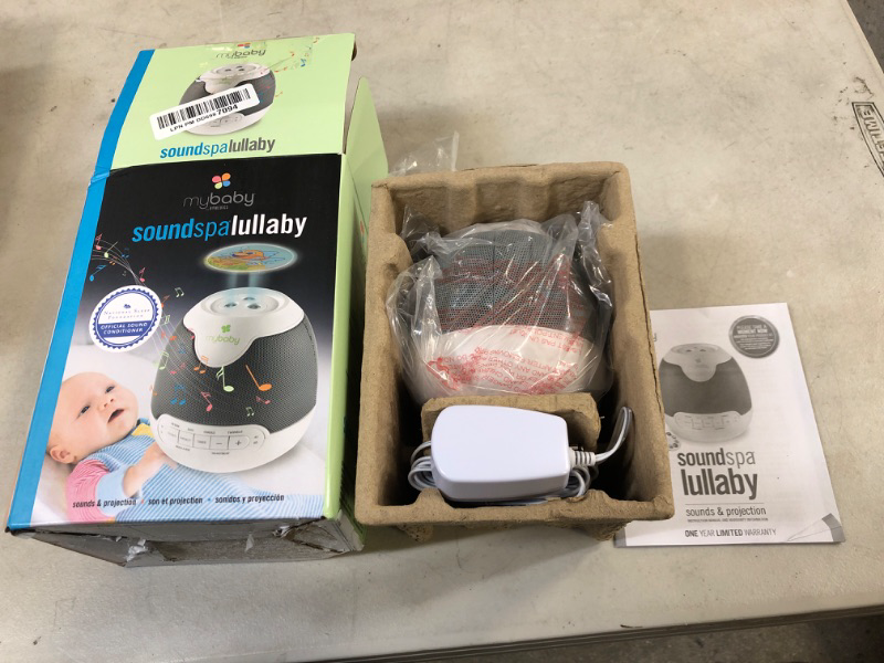 Photo 2 of MyBaby, SoundSpa Lullaby - Sounds & Projection, Plays 6 Sounds & Lullabies, Image Projector Featuring Diverse Scenes, Auto-Off Timer Perfect for Naptime, Powered by an AC Adapter, by HoMedics White/Grey