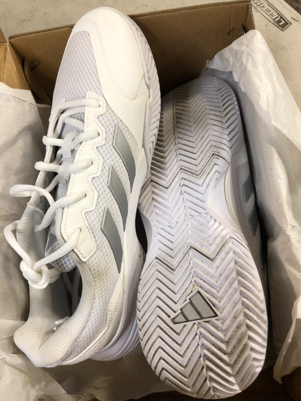 Photo 2 of adidas Women's Gamecourt 2 Tennis Shoe SIZE 10 White/Silver Metallic/White