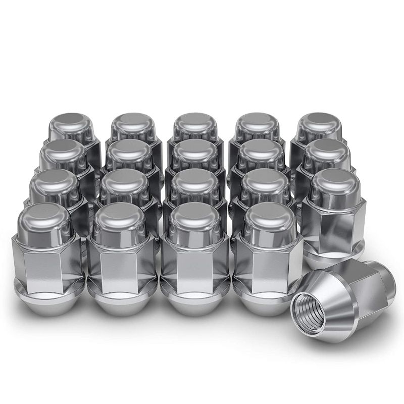 Photo 1 of 20 Pcs Chrome Bulge Wheel Lug Nuts 12x1.5 for Ford Escape Fusion Focus