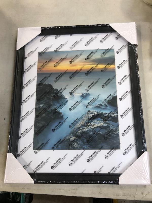 Photo 1 of 12" x 15" Picture Frame - Black Frame and White Matte 