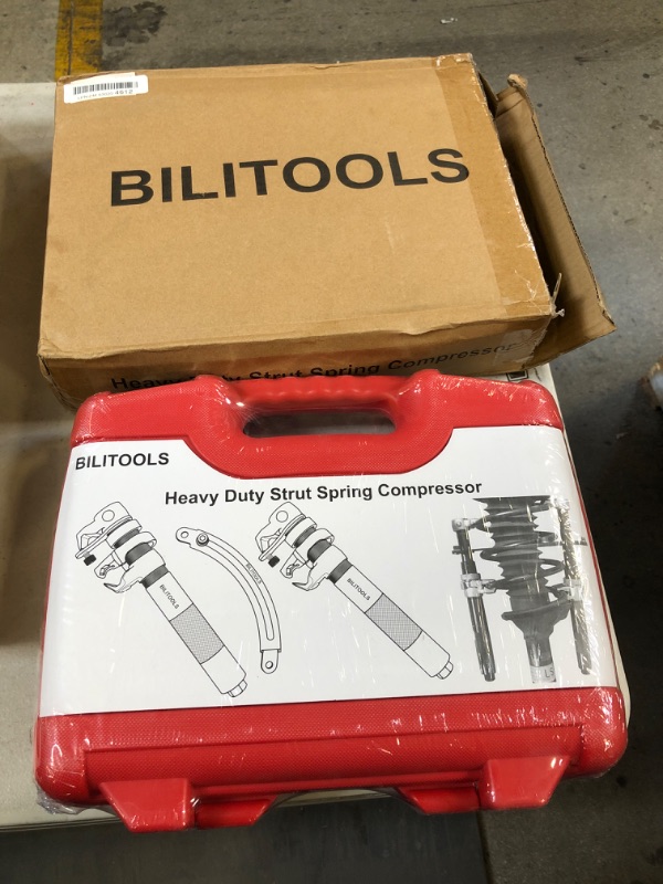 Photo 1 of BILITOOLS 2-Piece Coil Spring Compressor Tool Heavy Duty Macpherson Strut Spring Compressor Set with Safety Jaws and Holder, Max Load.2645LB Model B. 2-Piece
