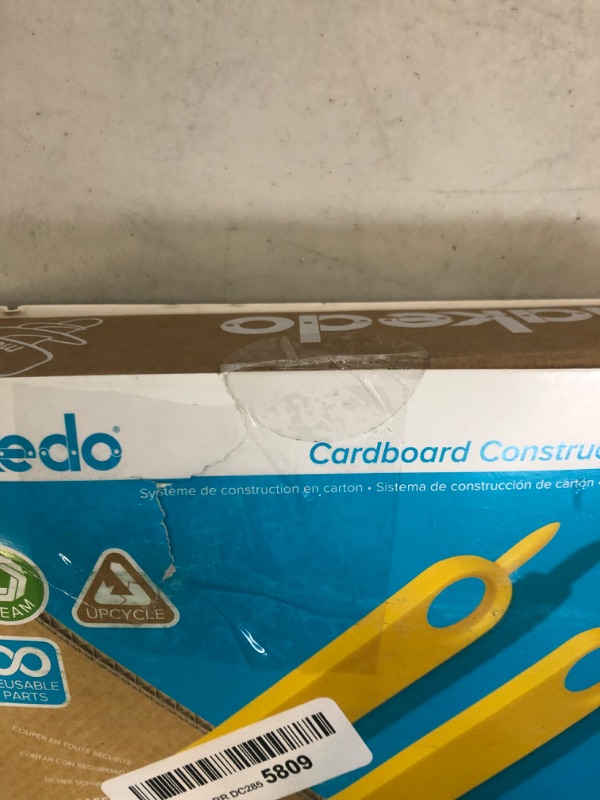 Photo 3 of Makedo Explore | Upcycled Cardboard Construction Toolkit in Small Toolbox (50 Pieces) | STEM + STEAM Educational Toys for at Home Play + Classroom Learning | Reusable Tools for Boys and Girls Age 5+ factory sealed 