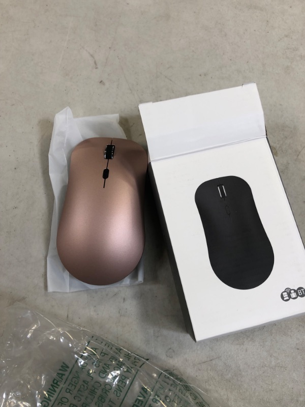 Photo 2 of seenda Wireless Bluetooth Mouse - Rechargeable Computer Mouse Connected with Bluetooth 4.0 + USB + Type C Receiver Compatible with iPad iPhone Mac OS Android Windows Devices - Rose Gold&Black