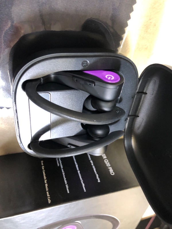 Photo 1 of Donerton Wireless Earbud, Chipset 5.1 Sport Headphones with Charging Case, 10Hours Single Playtime Earhooks Headset, Wireless Earphone 6D Stereo HiFi Sound Noise Cancelling for Working/Travel/Gym Purple